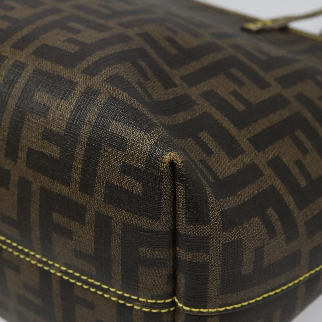 FENDI Zucca Canvas Tote Bag Brown Black 98230