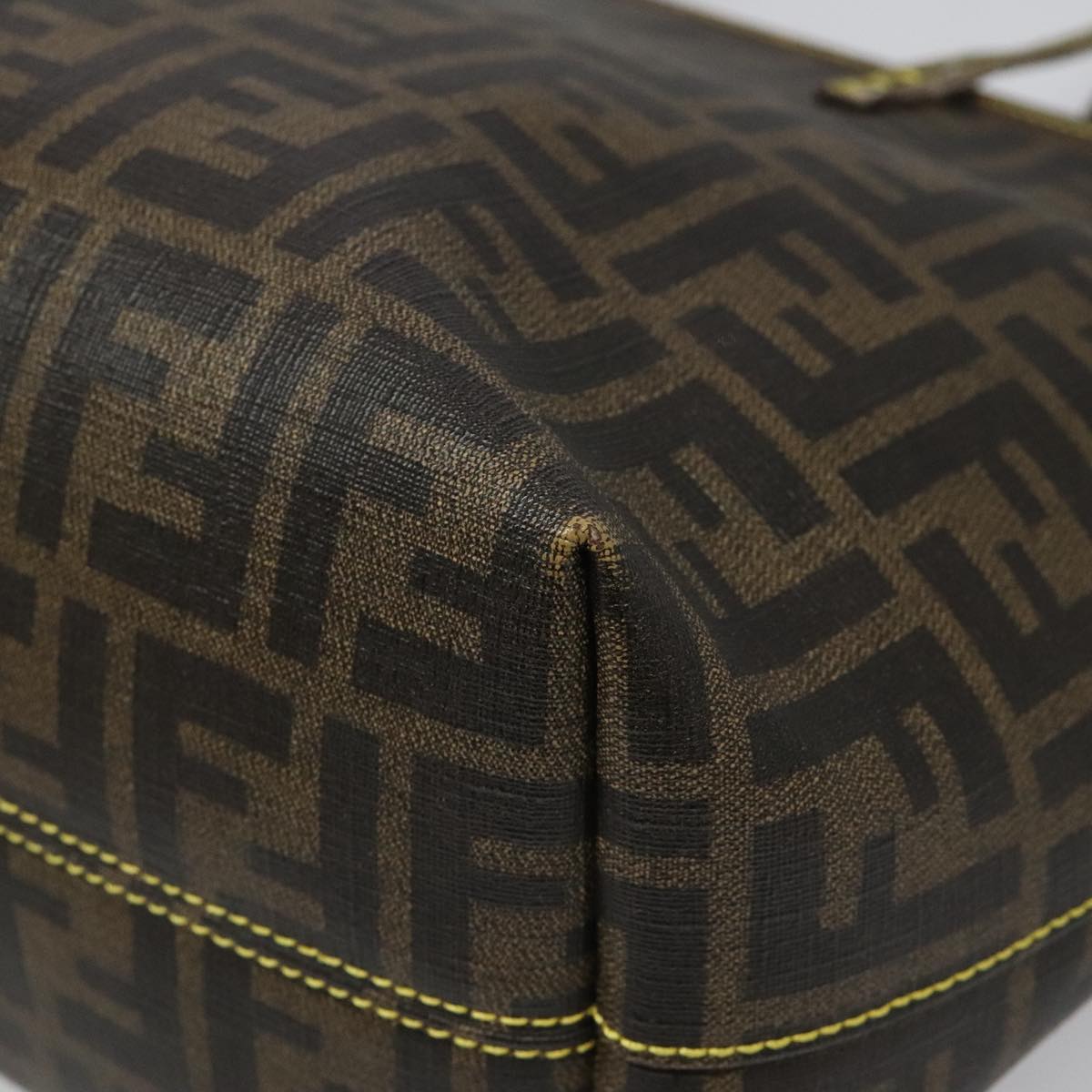 FENDI Zucca Canvas Tote Bag Brown Black 98230