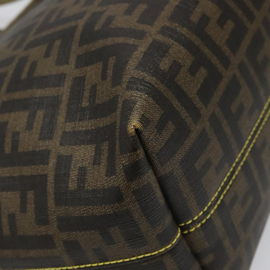 FENDI Zucca Canvas Tote Bag Brown Black 98230