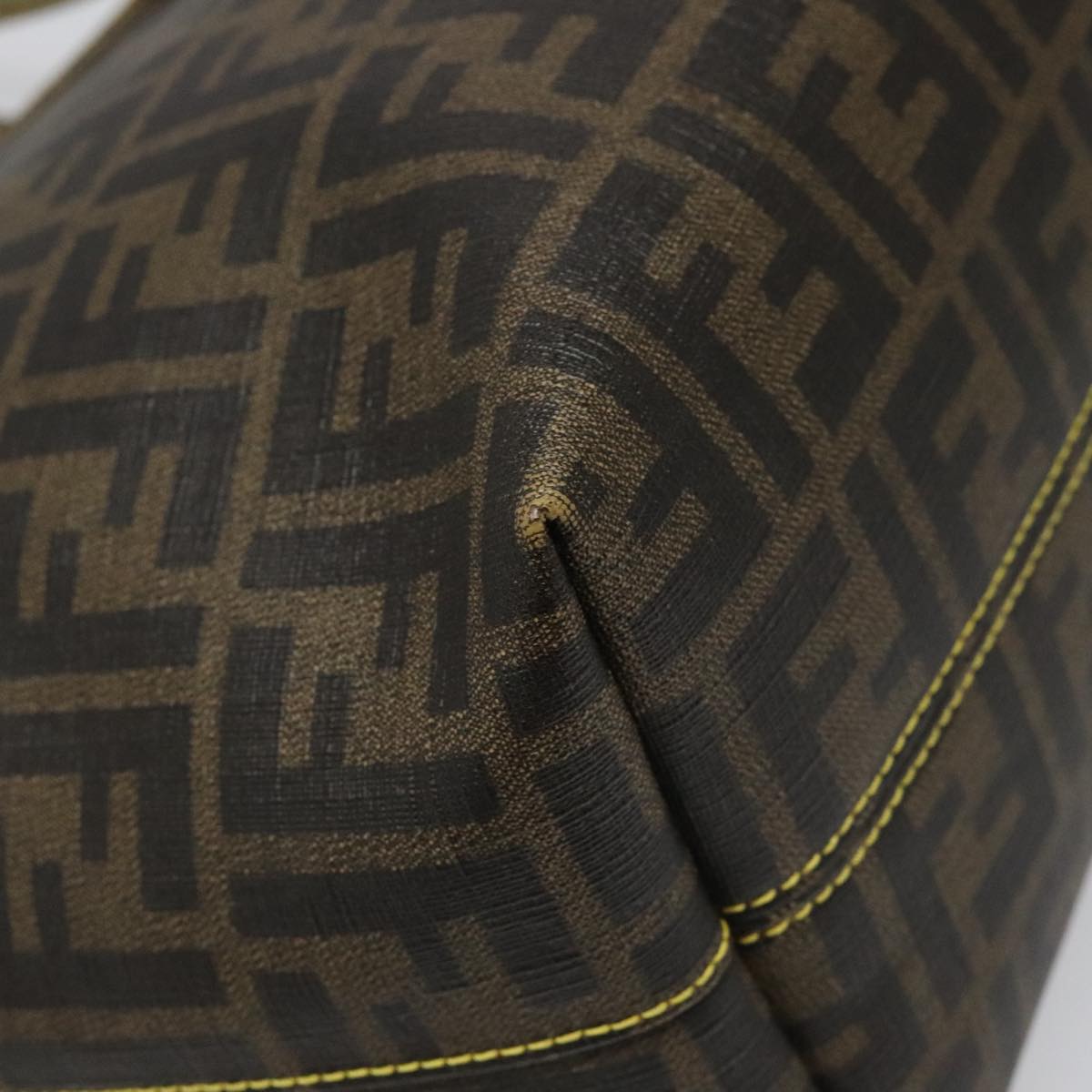 FENDI Zucca Canvas Tote Bag Brown Black 98230
