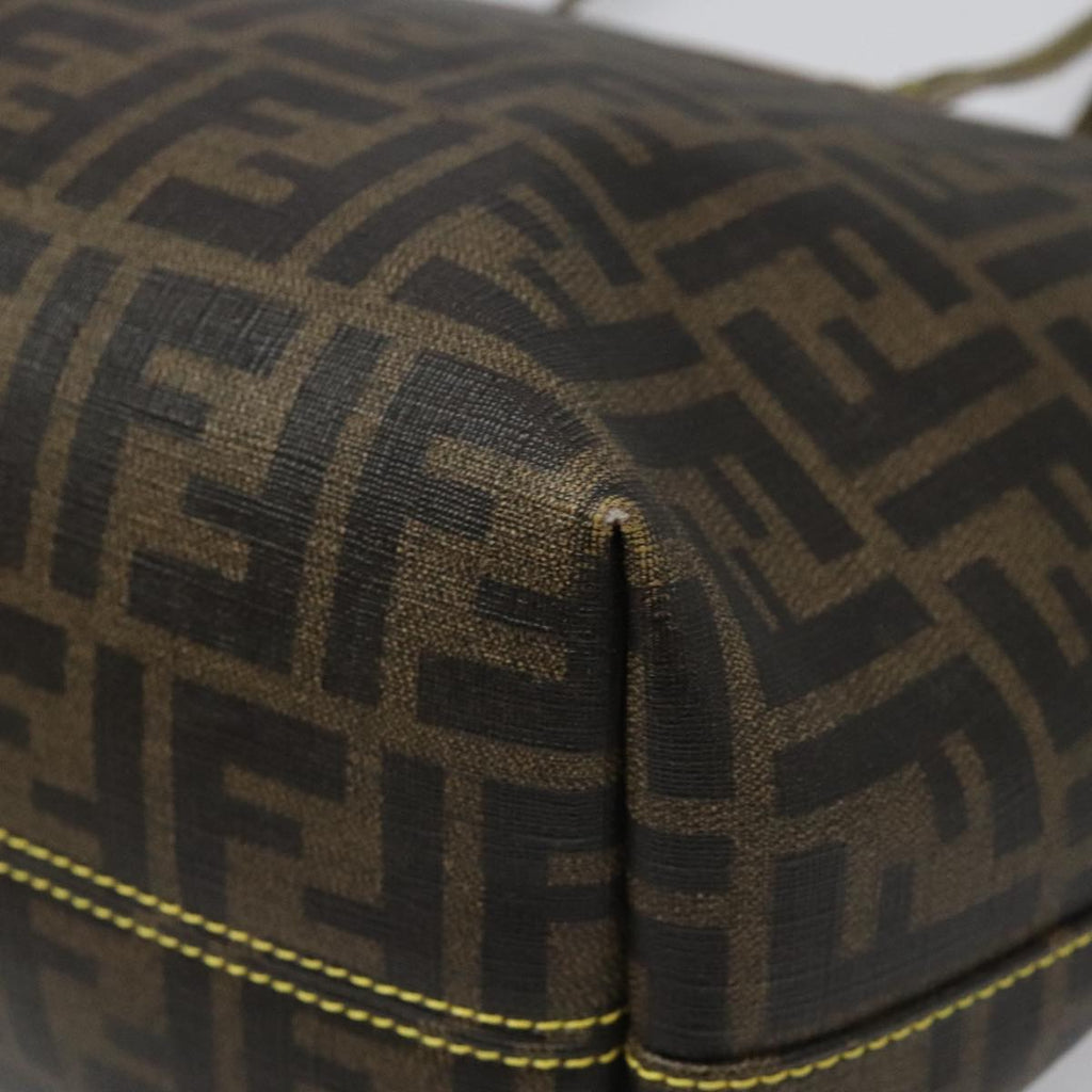 FENDI Zucca Canvas Tote Bag Brown Black 98230