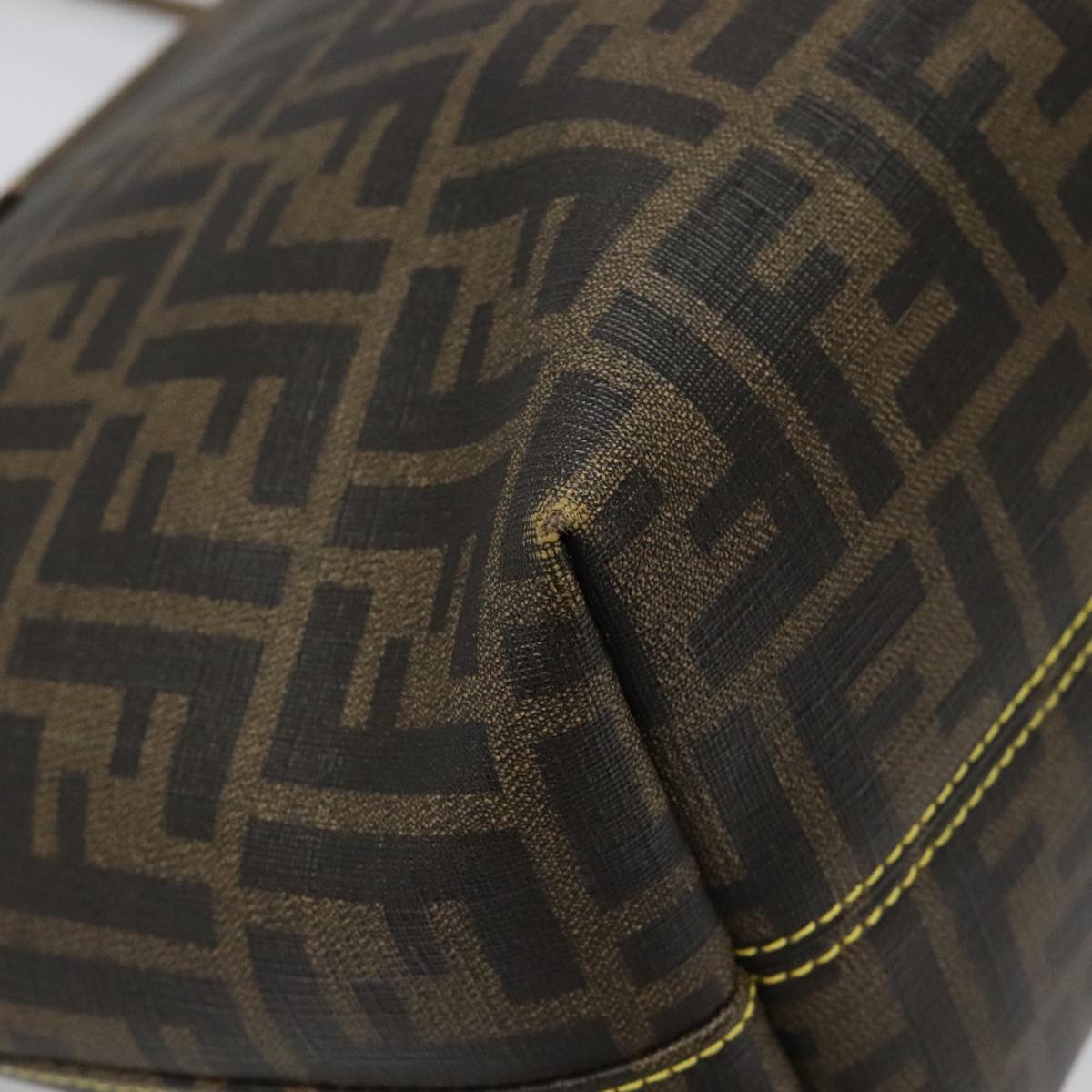 FENDI Zucca Canvas Tote Bag Brown Black 98230