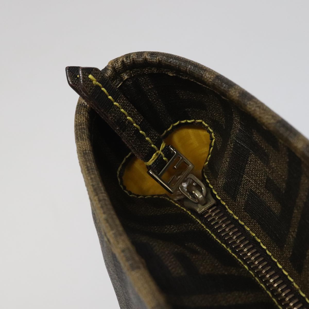 FENDI Zucca Canvas Tote Bag Brown Black 98230
