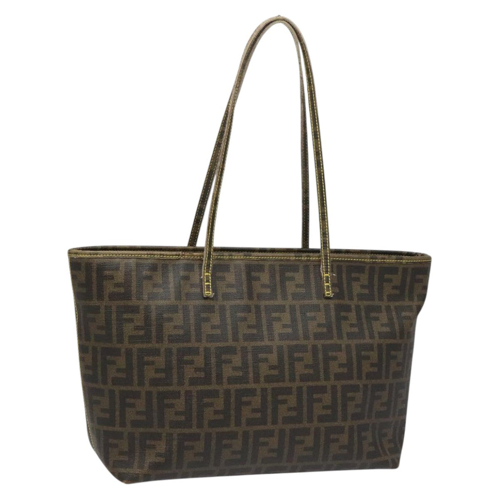 FENDI Zucca Canvas Tote Bag Brown Black 98230