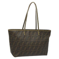 FENDI Zucca Canvas Tote Bag Brown Black 98230