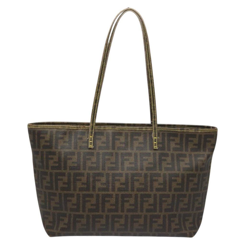 FENDI Zucca Canvas Tote Bag Brown Black 98230