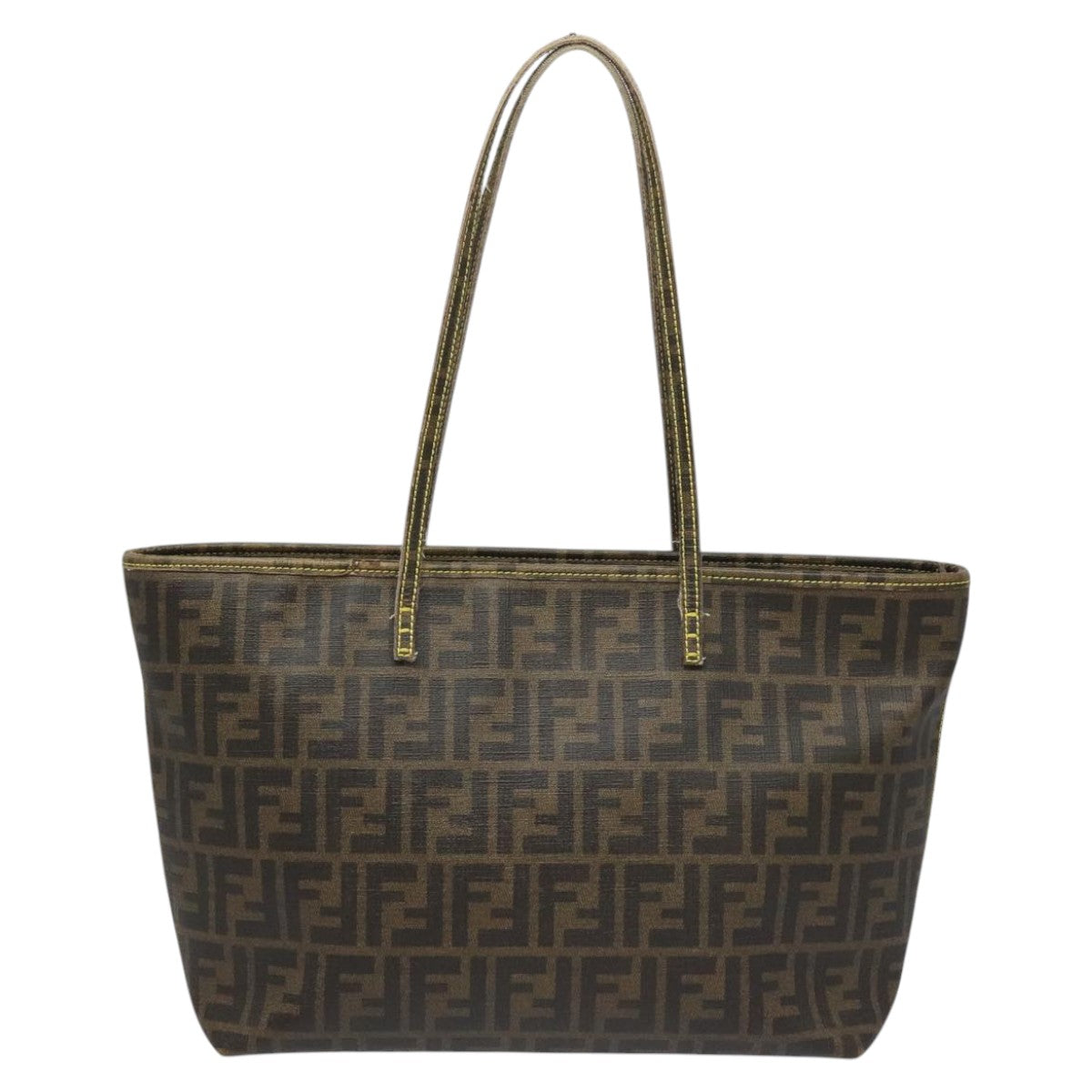 FENDI Zucca Canvas Tote Bag Brown Black 98230