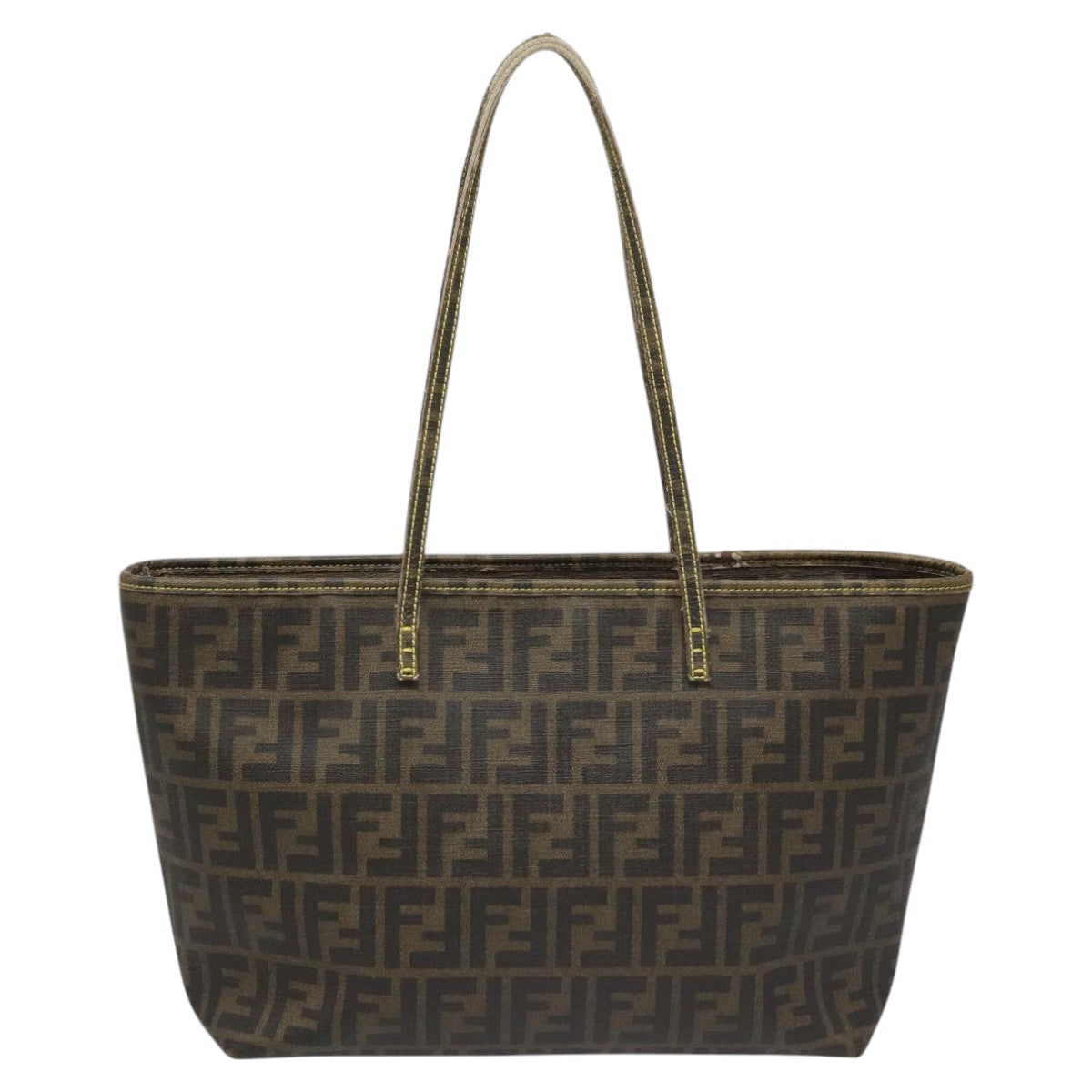 FENDI Zucca Canvas Tote Bag Brown Black 98230