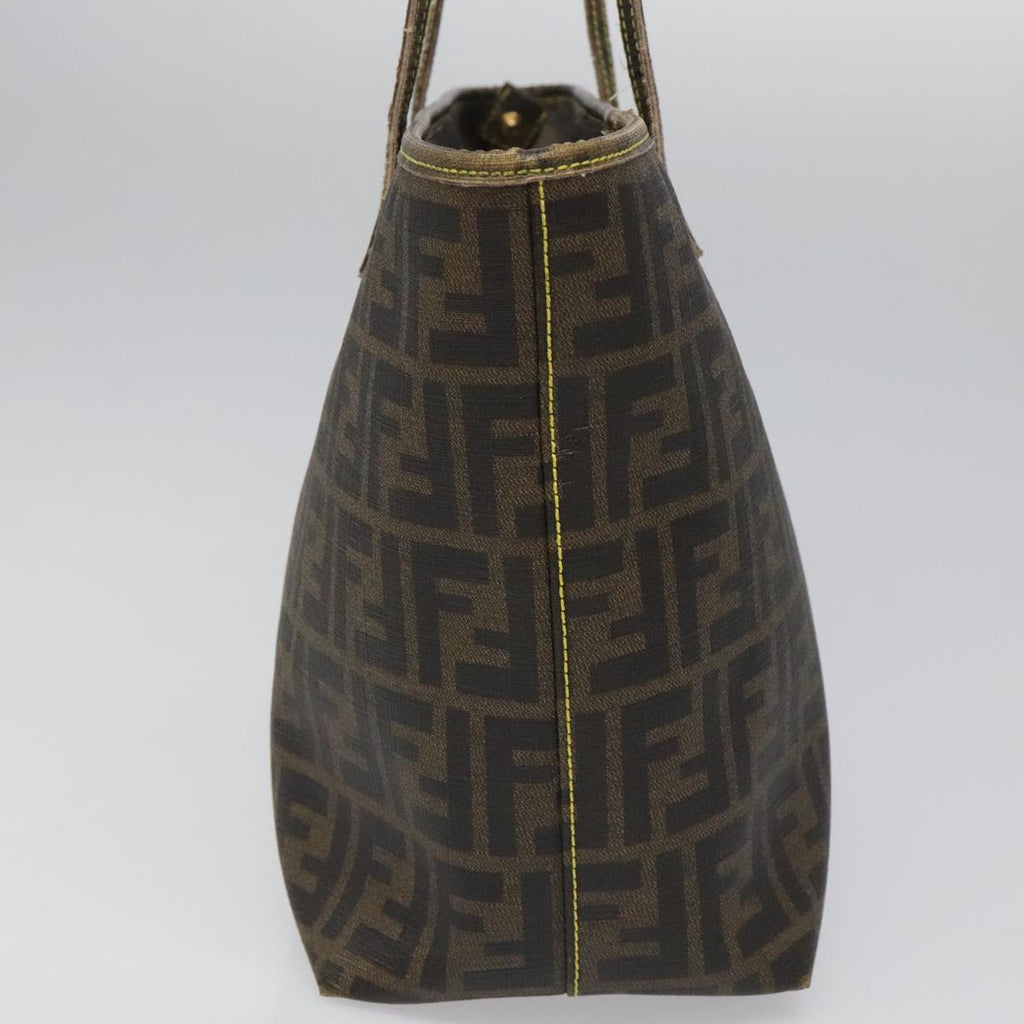 FENDI Zucca Canvas Tote Bag Brown Black 98230