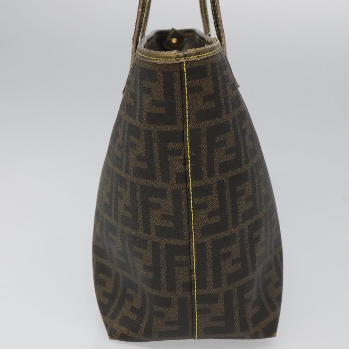 FENDI Zucca Canvas Tote Bag Brown Black 98230