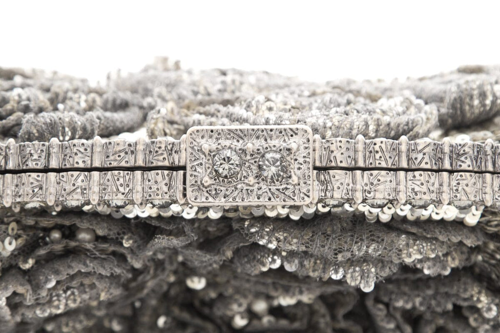 Valentino Silver Sequin Embellished Evening Bag