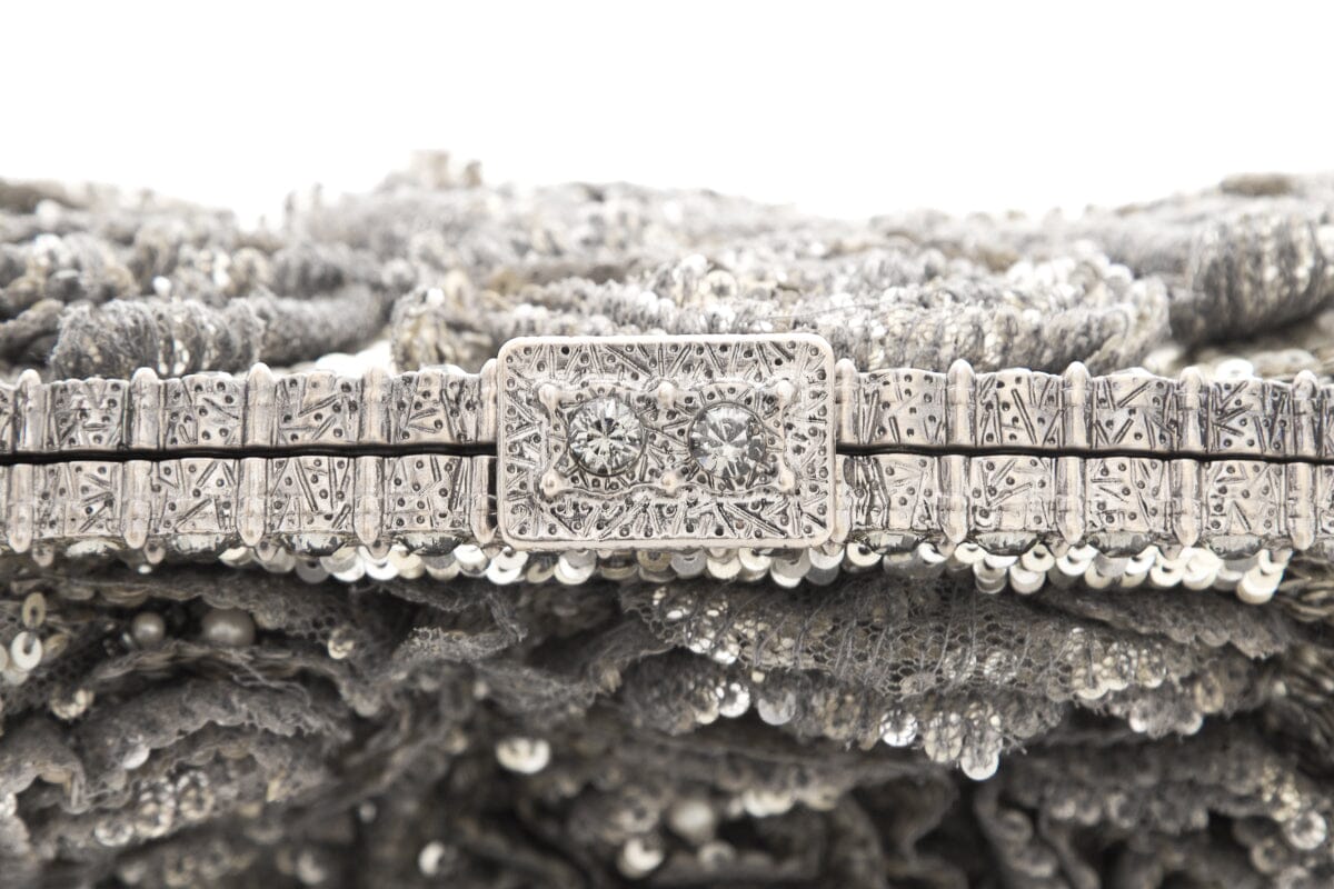 Valentino Silver Sequin Embellished Evening Bag