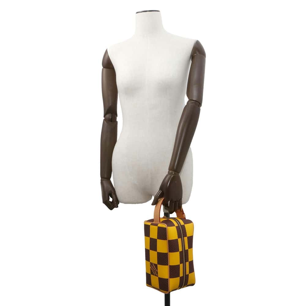 LOUIS VUITTON Rocker Dopp Kit Yellow N40567 Damier Pop Canvas Size 23 x 13 x 12 cm