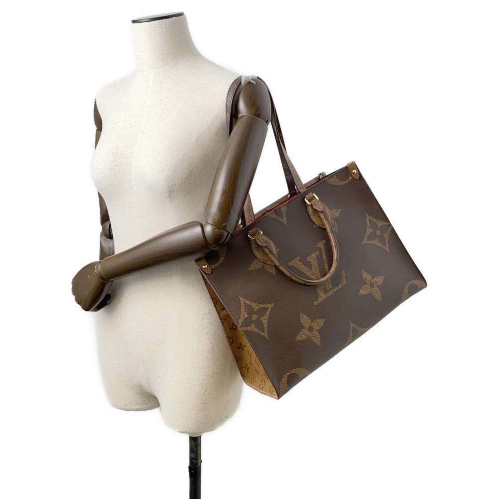 LOUIS VUITTON Onthego Red M45321 Monogram Monogram Reverse Canvas Monogram Giant Size MM