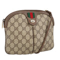 GUCCI GG Supreme Web Sherry Line Shoulder Bag PVC Beige Gold 98279
