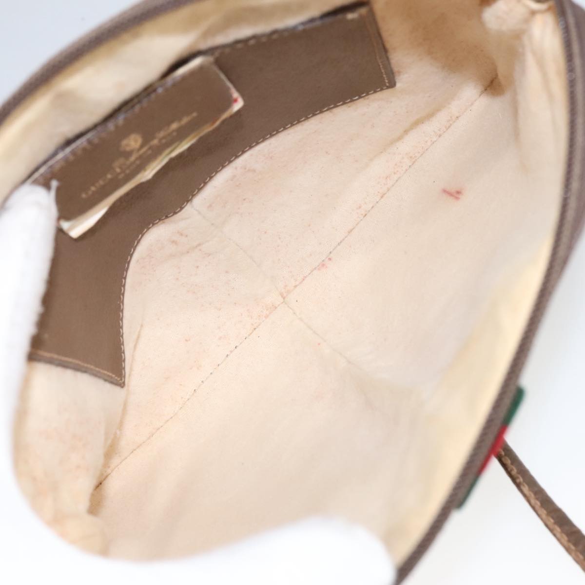 GUCCI GG Supreme Web Sherry Line Shoulder Bag PVC Beige Gold 98279