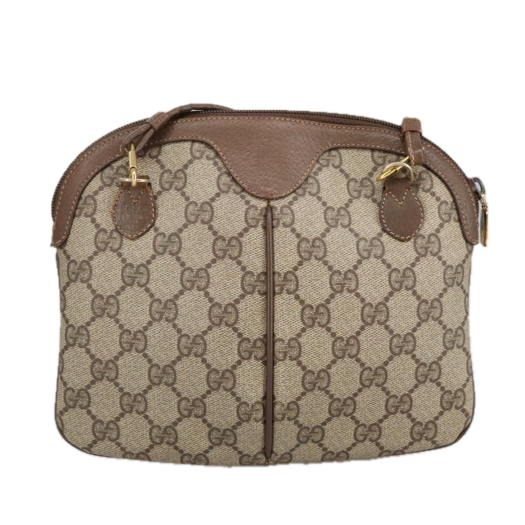 GUCCI GG Supreme Web Sherry Line Shoulder Bag PVC Beige Gold 98279