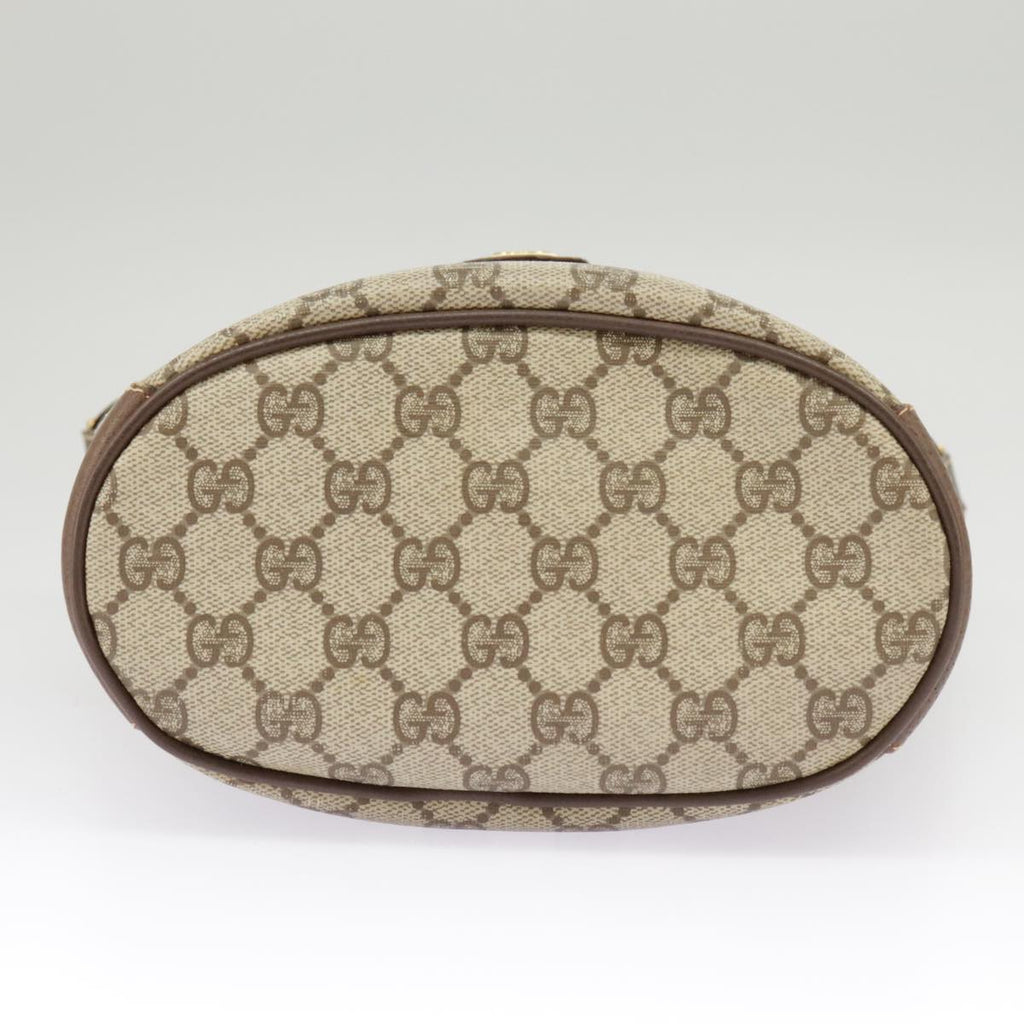 GUCCI GG Supreme Shoulder Bag PVC Beige Gold Web Sherry Line 98280