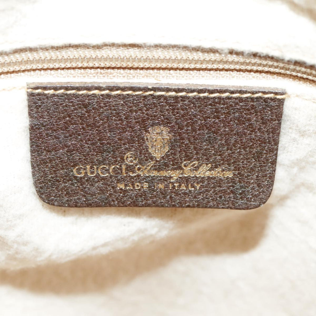 GUCCI GG Supreme Shoulder Bag PVC Beige Gold Web Sherry Line 98280