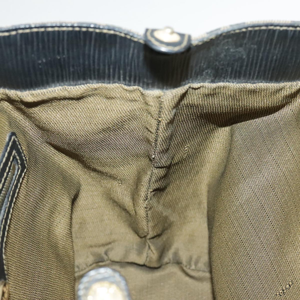 FENDI Zucca Canvas Hand Bag Brown Black Gold 98285