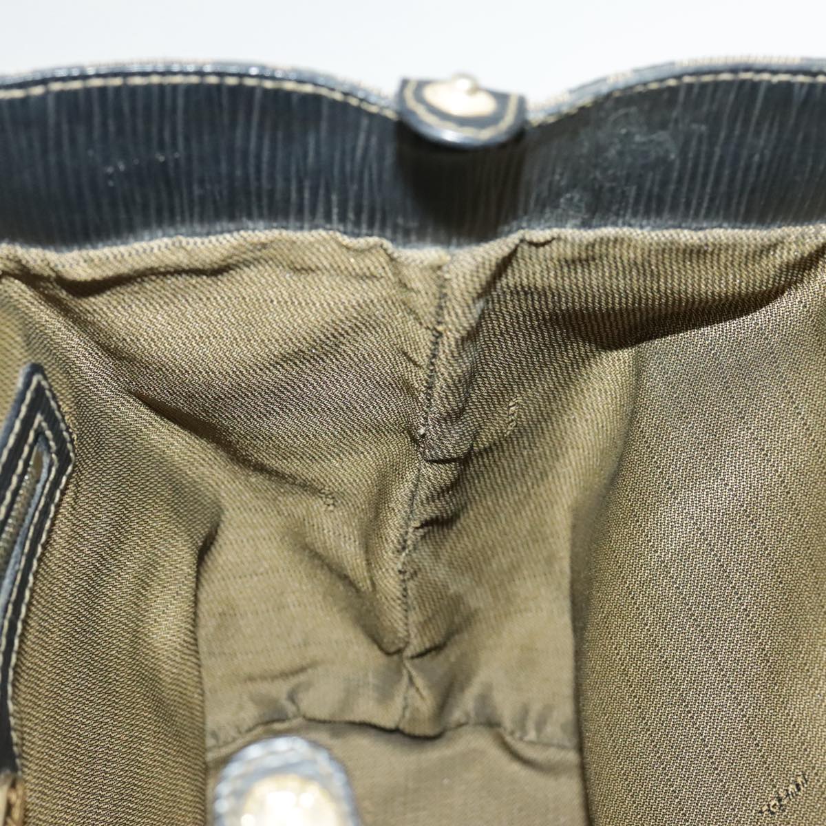 FENDI Zucca Canvas Hand Bag Brown Black Gold 98285