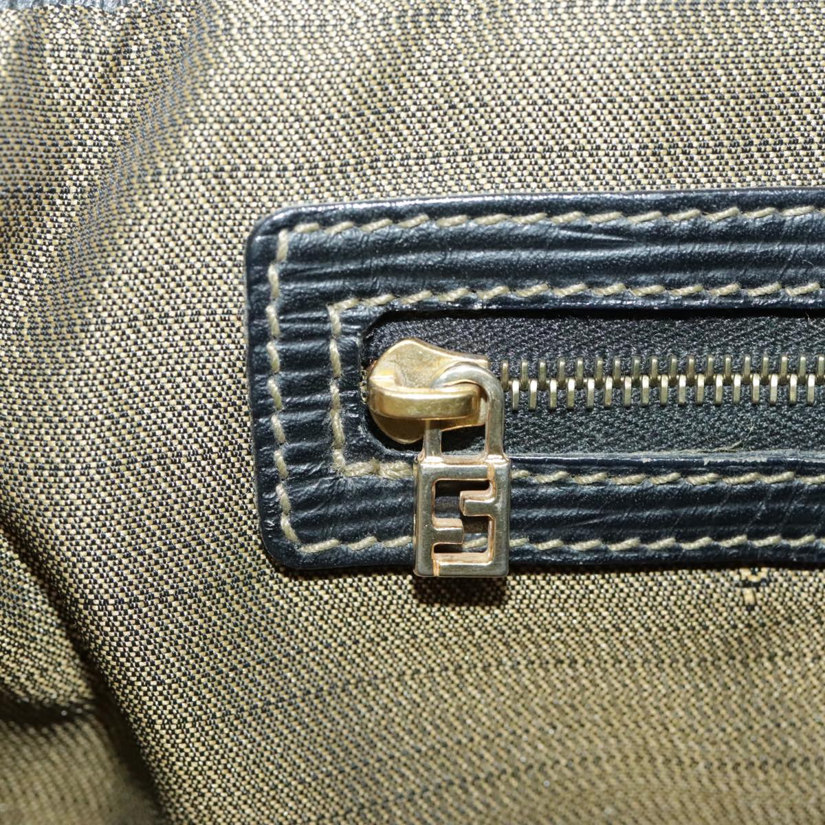 FENDI Zucca Canvas Hand Bag Brown Black Gold 98285
