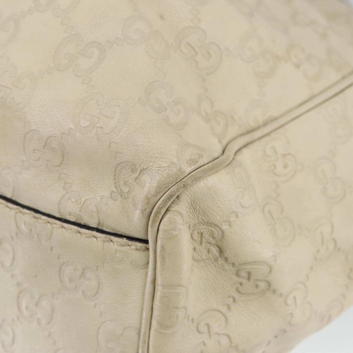 GUCCI GG Canvas Guccissima Hand Bag Leather White Gold 211944 98286