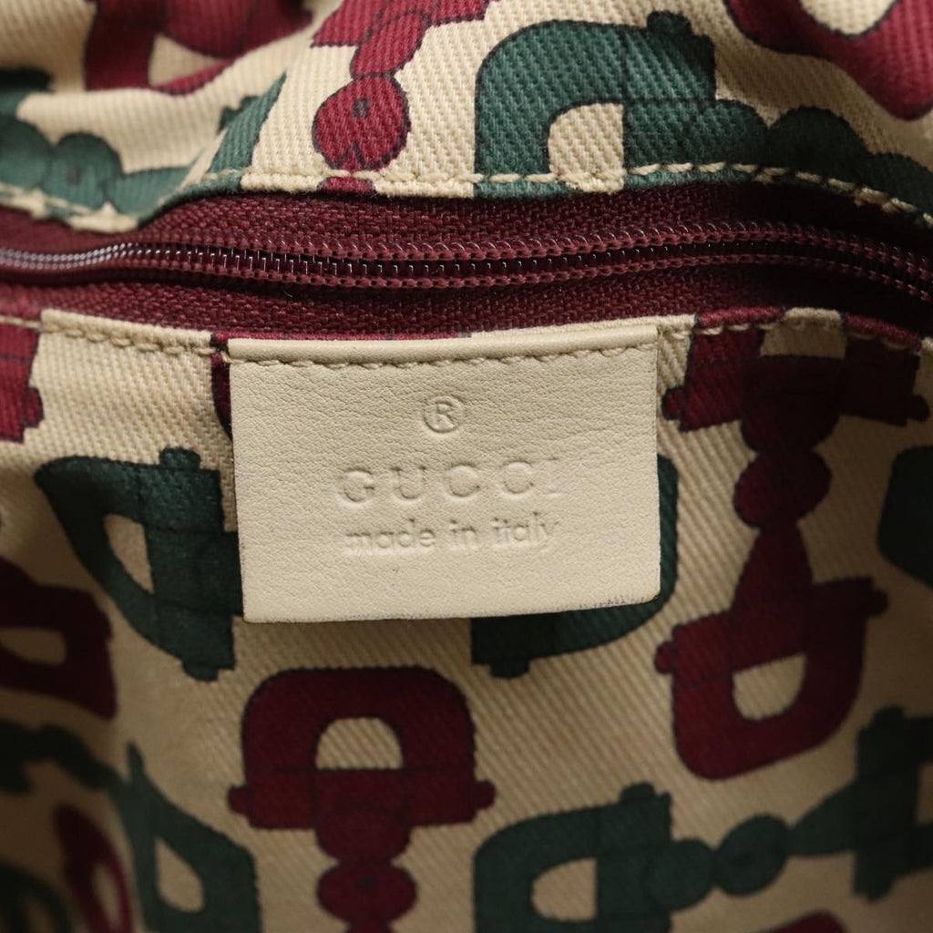 GUCCI GG Canvas Guccissima Hand Bag Leather White Gold 211944 98286