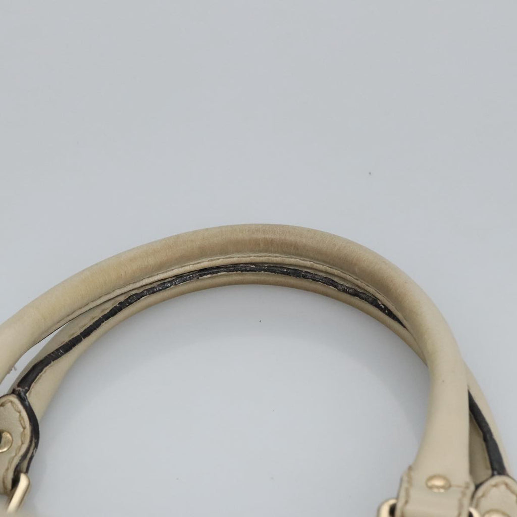 GUCCI GG Canvas Guccissima Hand Bag Leather White Gold 211944 98286