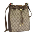 GUCCI GG Supreme Web Sherry Line Shoulder Bag PVC Beige 164 02 034 98308