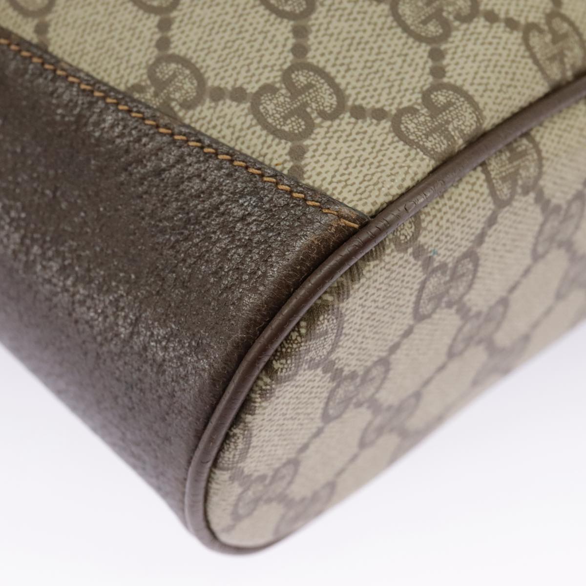 GUCCI GG Supreme Web Sherry Line Shoulder Bag PVC Beige 164 02 034 98308