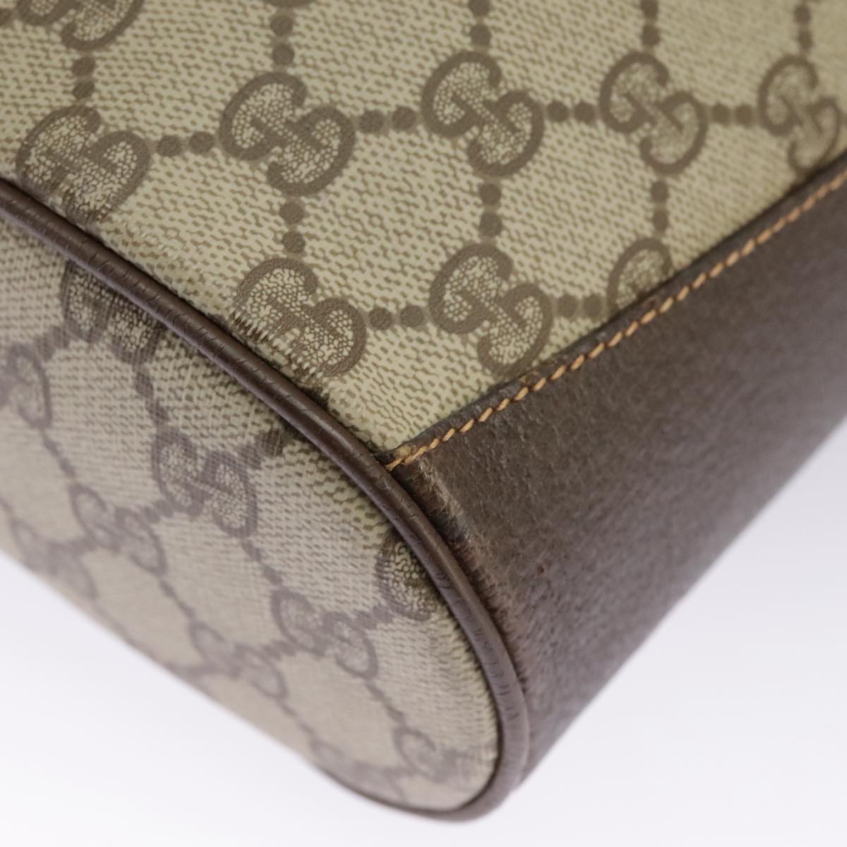 GUCCI GG Supreme Web Sherry Line Shoulder Bag PVC Beige 164 02 034 98308
