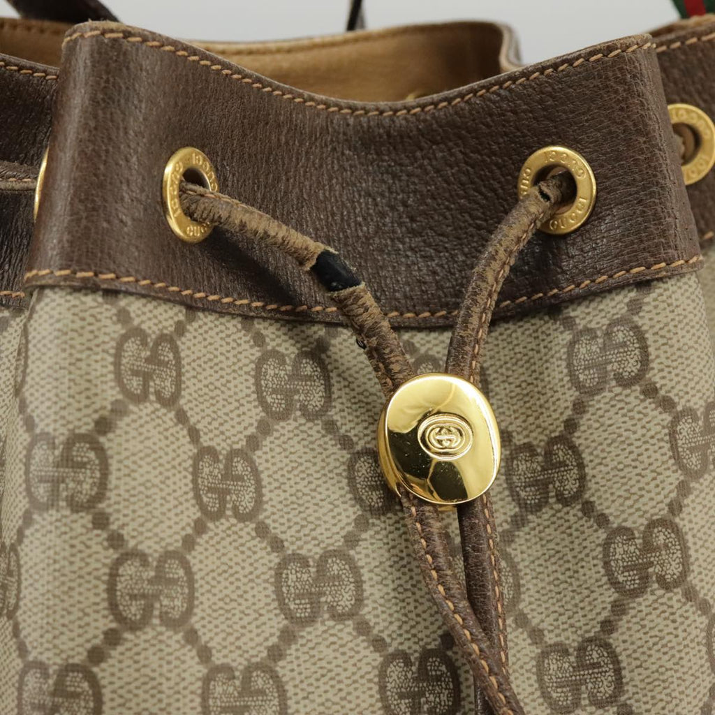 GUCCI GG Supreme Web Sherry Line Shoulder Bag PVC Beige 164 02 034 98308