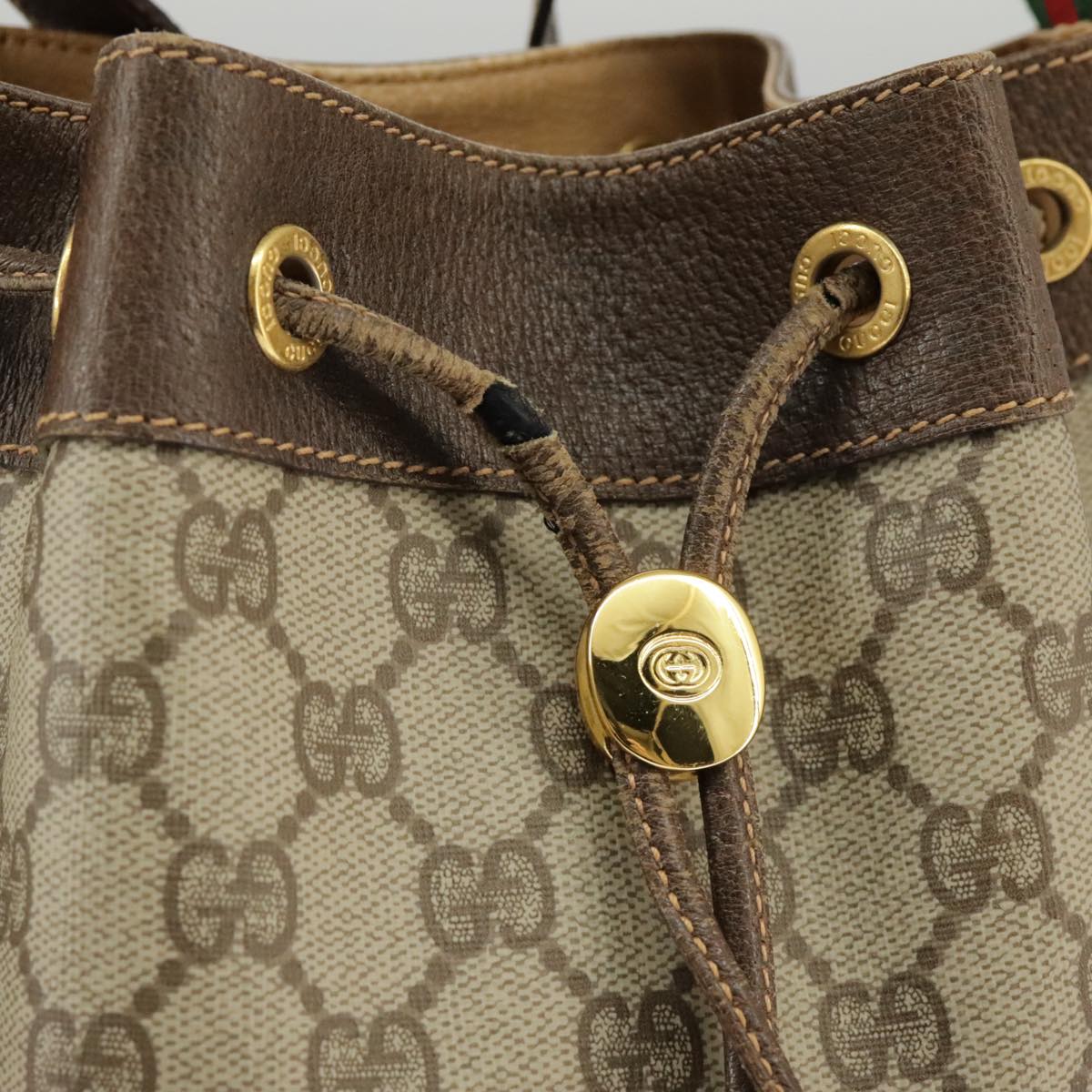 GUCCI GG Supreme Web Sherry Line Shoulder Bag PVC Beige 164 02 034 98308