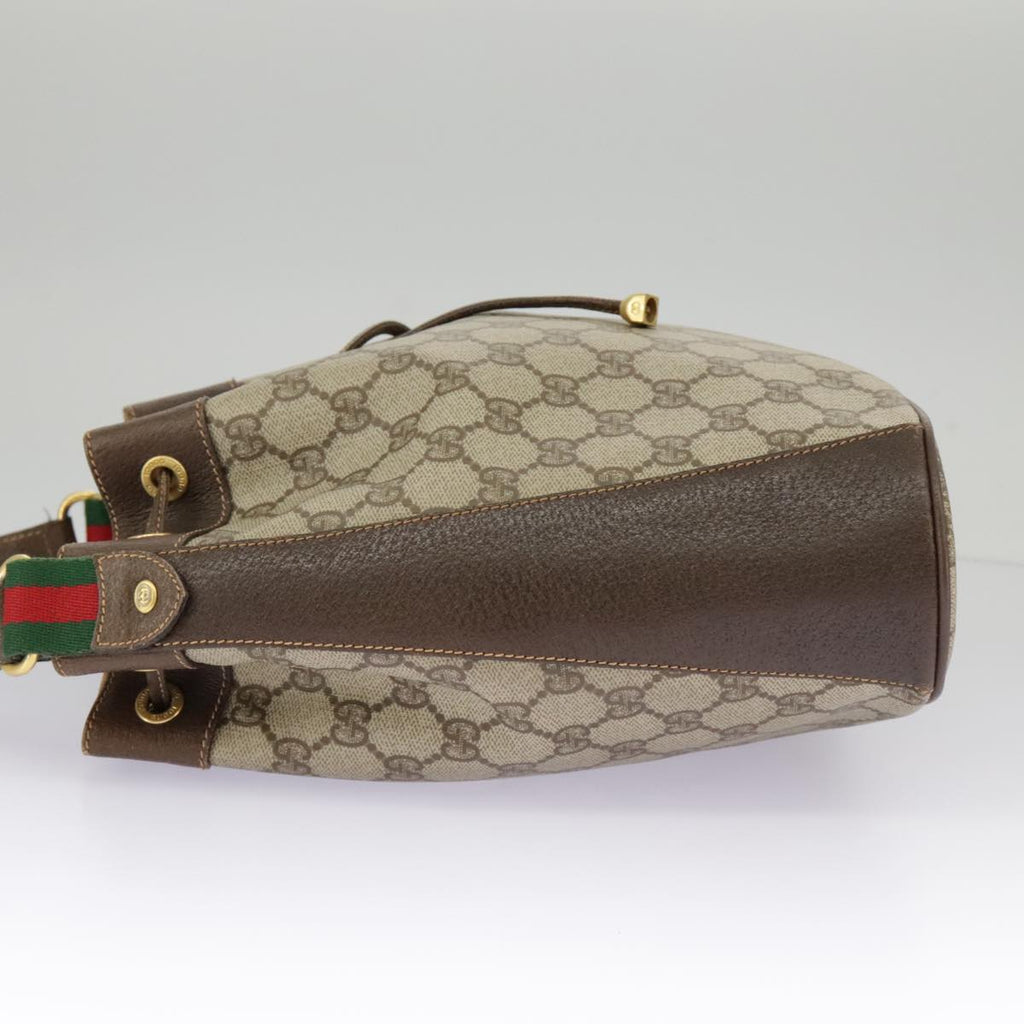 GUCCI GG Supreme Web Sherry Line Shoulder Bag PVC Beige 164 02 034 98308