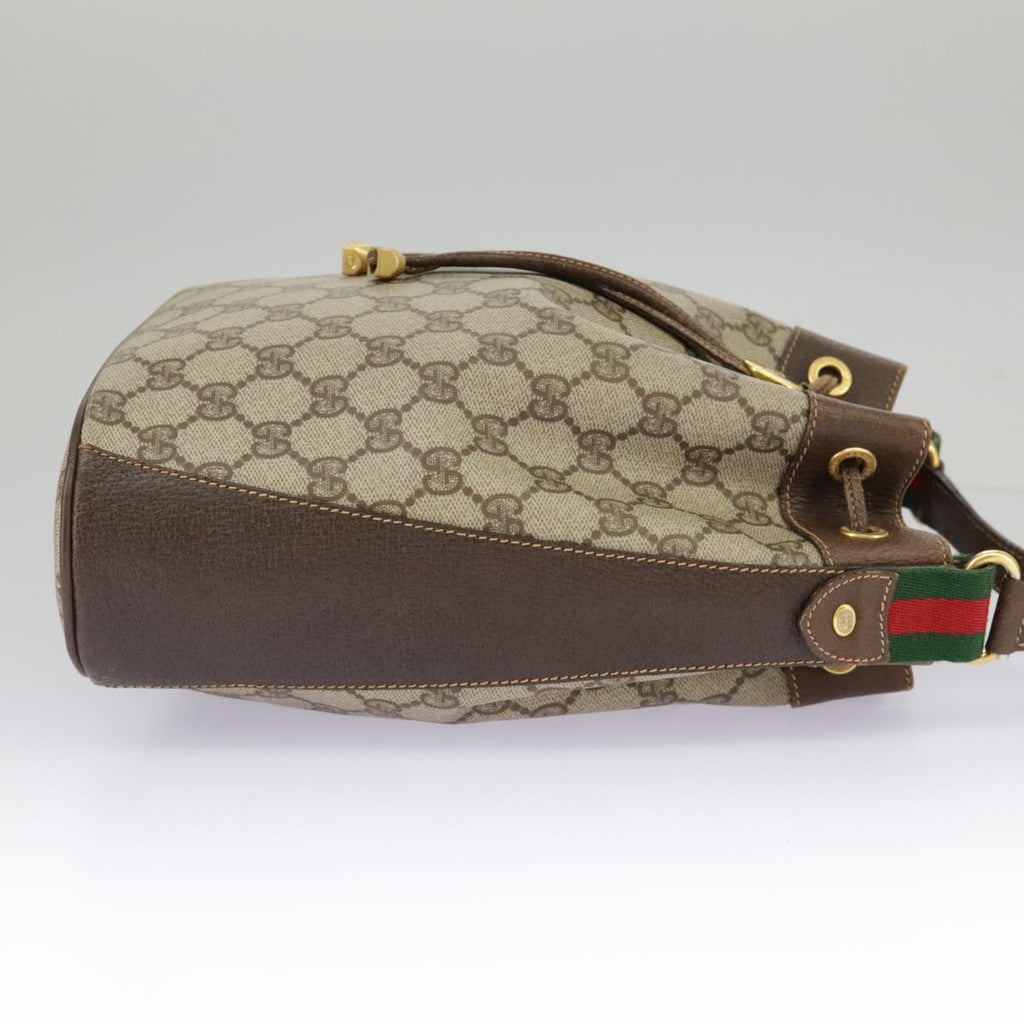 GUCCI GG Supreme Web Sherry Line Shoulder Bag PVC Beige 164 02 034 98308