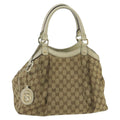 GUCCI GG Canvas Tote Bag Beige Gold 211944 98334