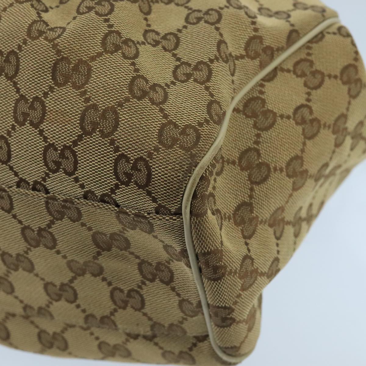 GUCCI GG Canvas Tote Bag Beige Gold 211944 98334