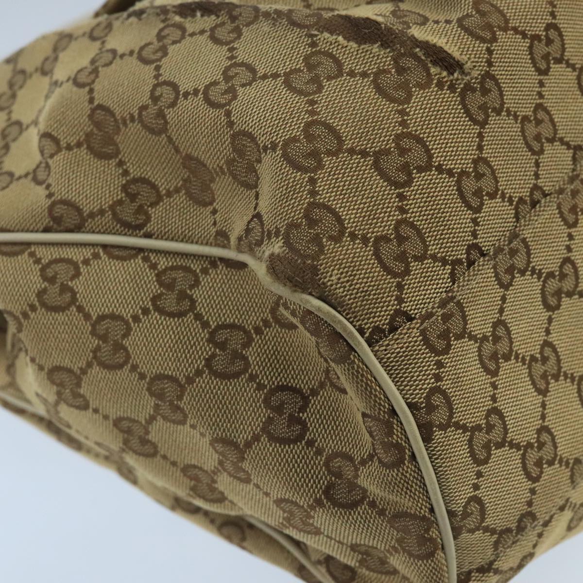 GUCCI GG Canvas Tote Bag Beige Gold 211944 98334