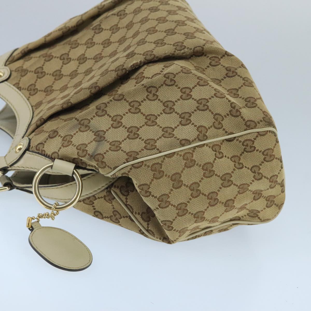 GUCCI GG Canvas Tote Bag Beige Gold 211944 98334