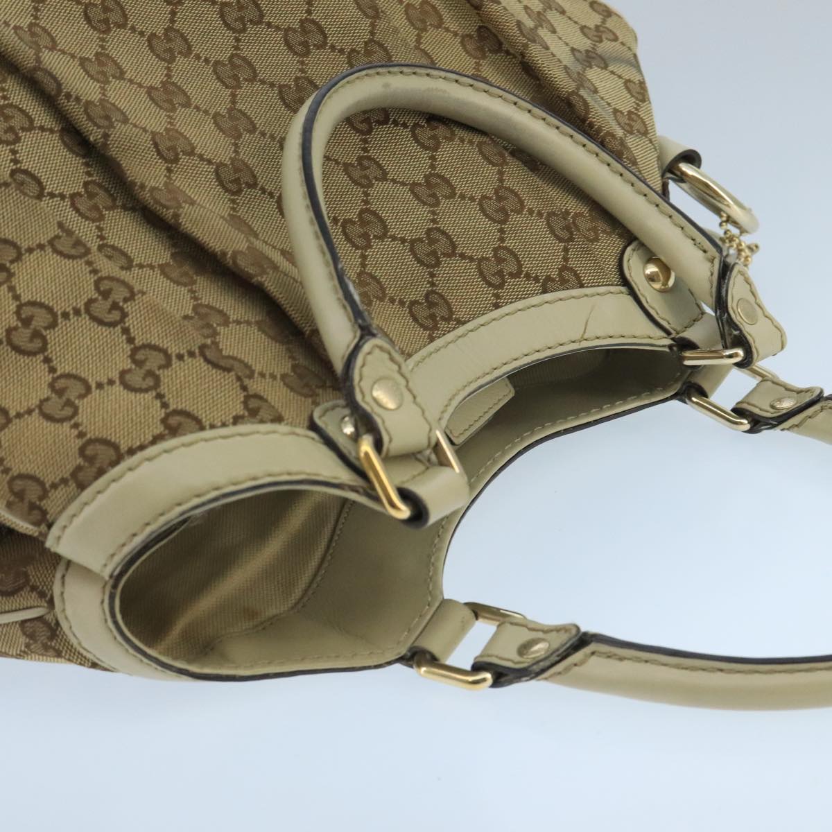 GUCCI GG Canvas Tote Bag Beige Gold 211944 98334