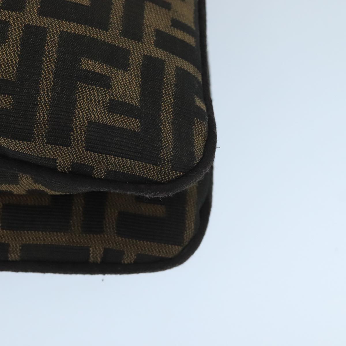FENDI Zucca Canvas Mamma Baguette Shoulder Bag Brown Black Silver 98344