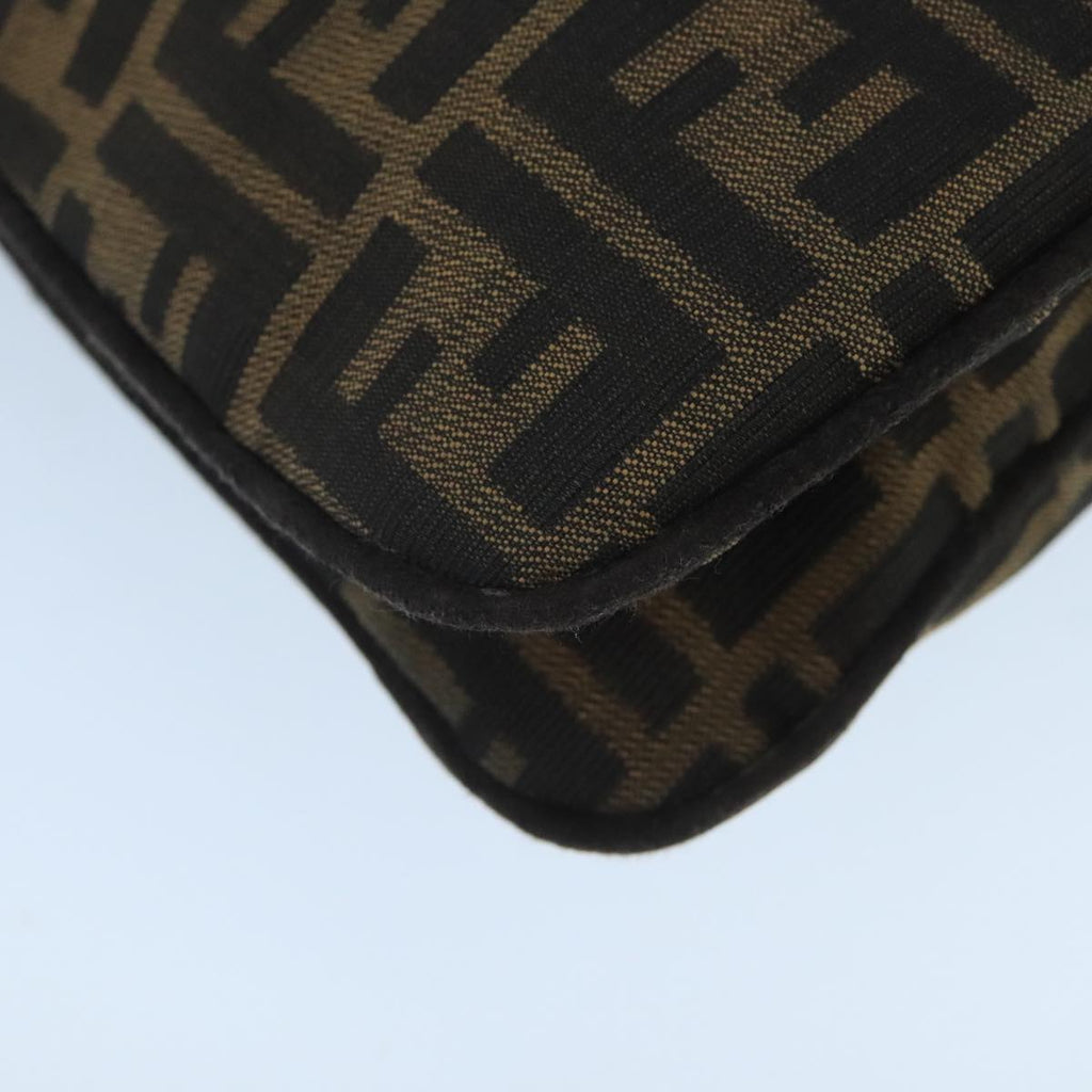 FENDI Zucca Canvas Mamma Baguette Shoulder Bag Brown Black Silver 98344