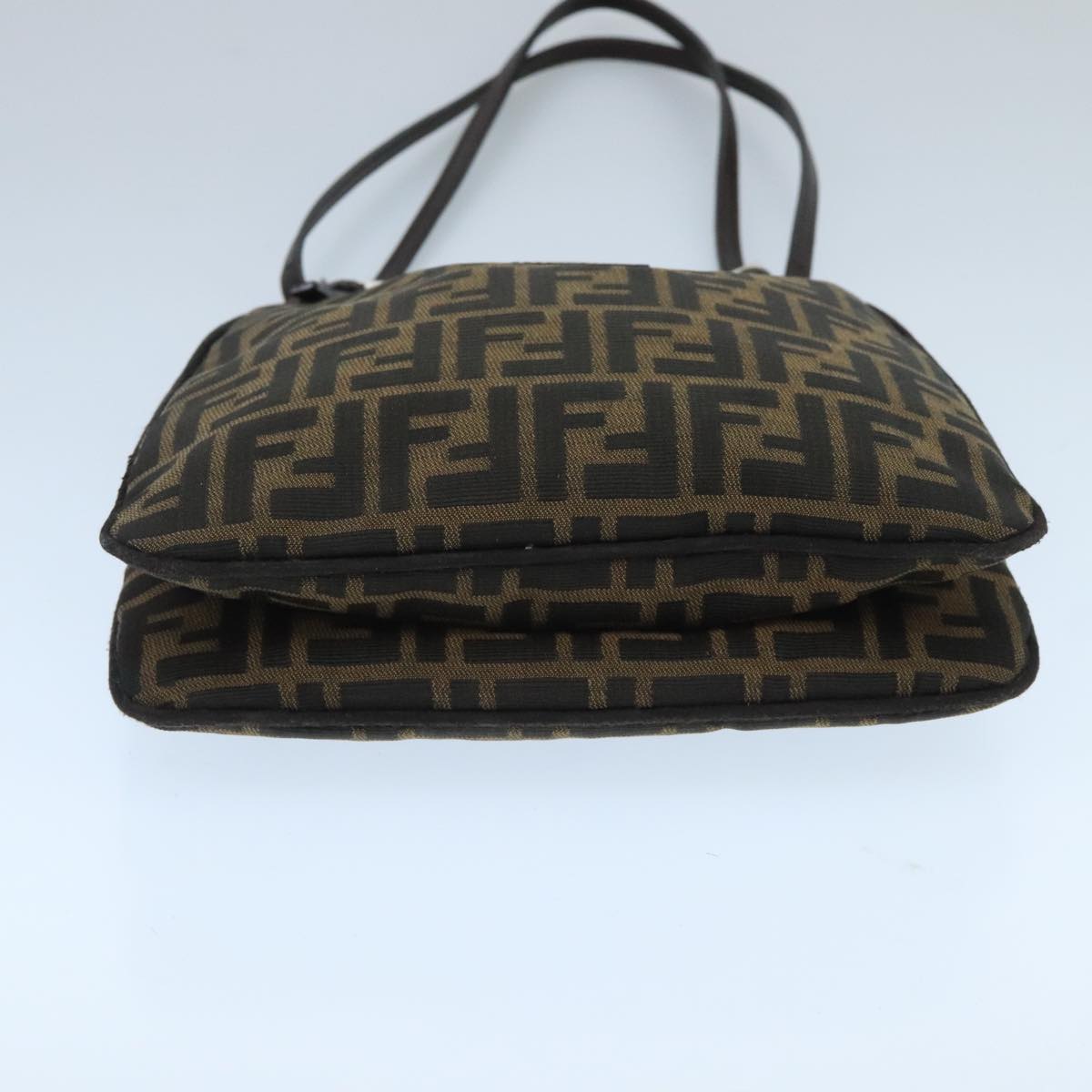 FENDI Zucca Canvas Mamma Baguette Shoulder Bag Brown Black Silver 98344