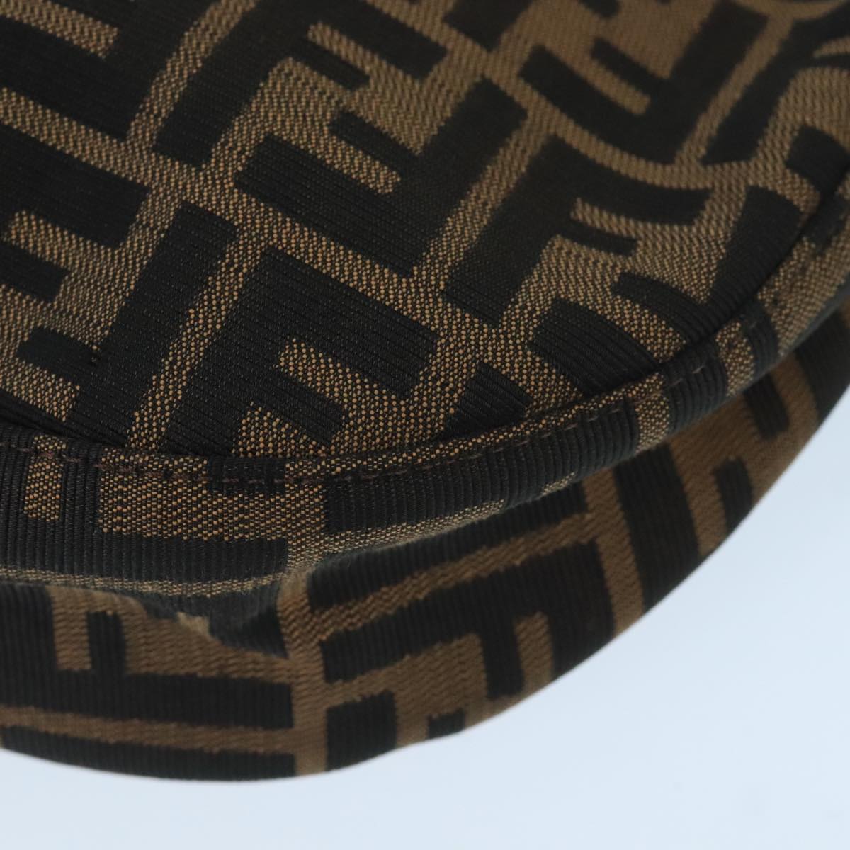 FENDI Zucca Canvas Shoulder Bag Brown Black 98351