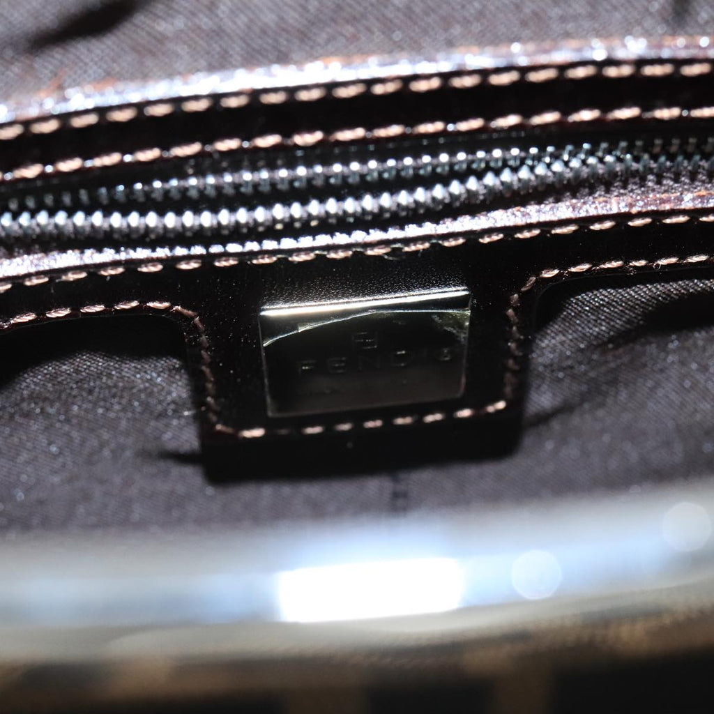 FENDI Zucca Canvas Shoulder Bag Brown Black 98351
