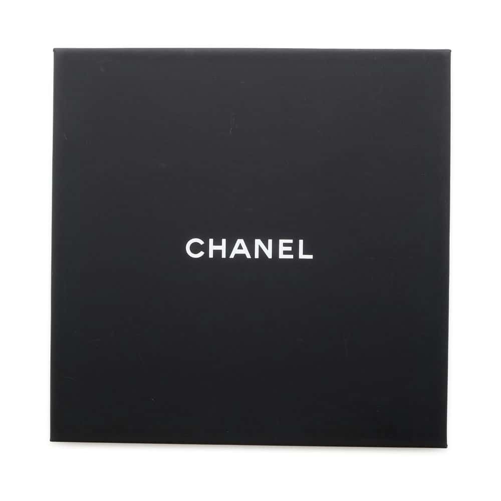 CHANEL CC Logo/Star Pattern Scrunchie Scarf Set Black/White/Blue Silk100%
