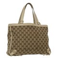 GUCCI GG Canvas Tote Bag Beige Gold 170004 98399