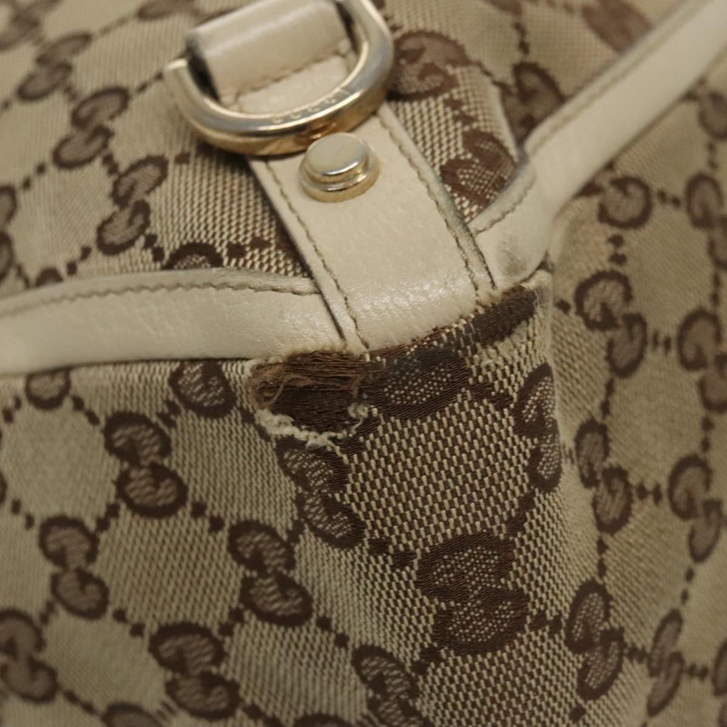 GUCCI GG Canvas Tote Bag Beige Gold 170004 98399