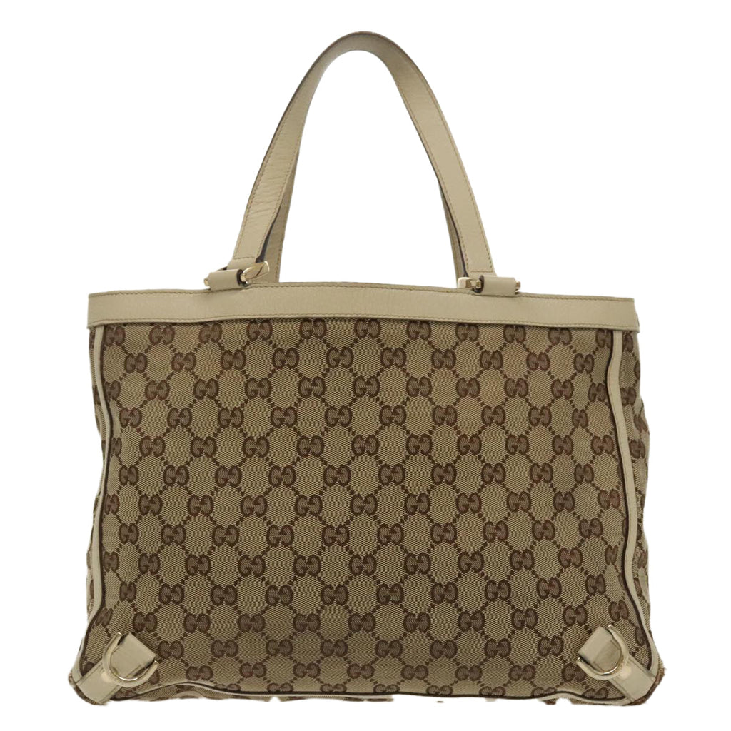 GUCCI GG Canvas Tote Bag Beige Gold 170004 98399